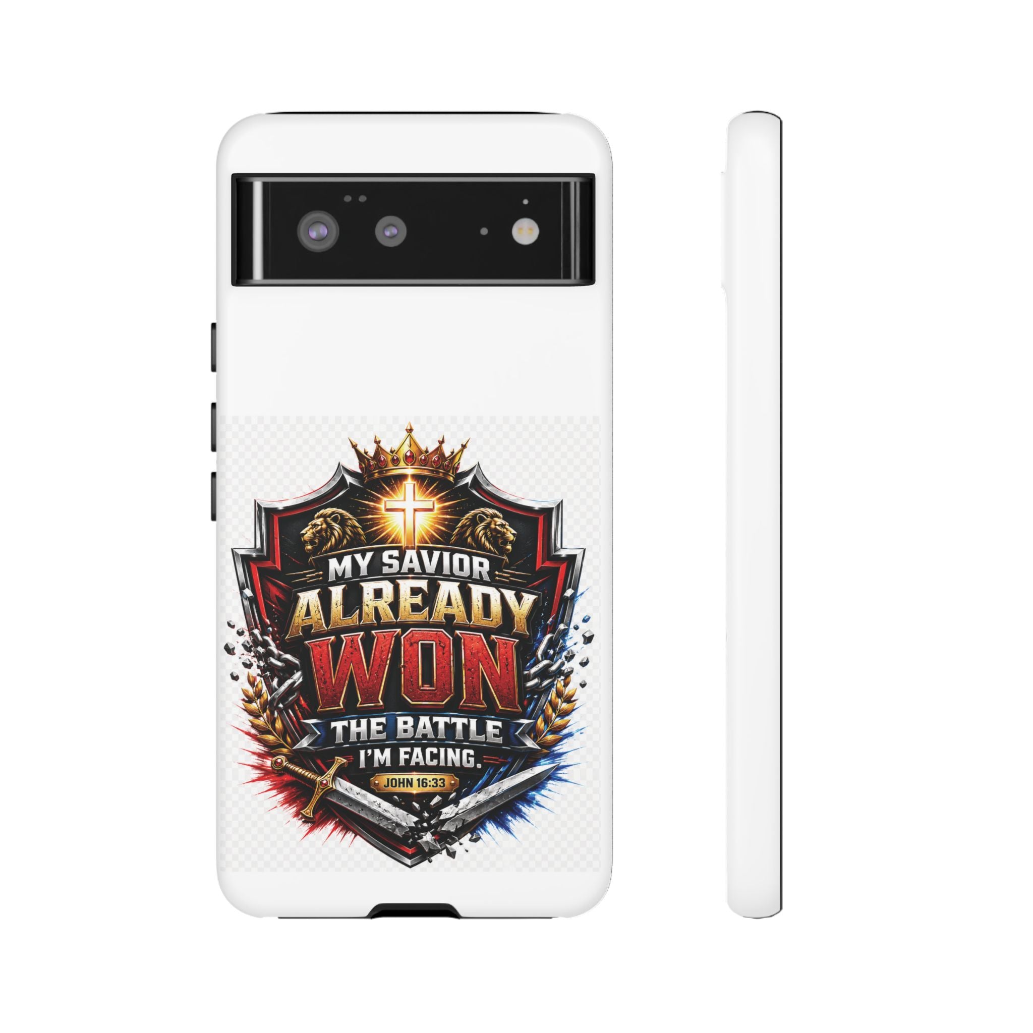 Phone Case - "My Savior Already Won" Christian Faith Protective Tough Case