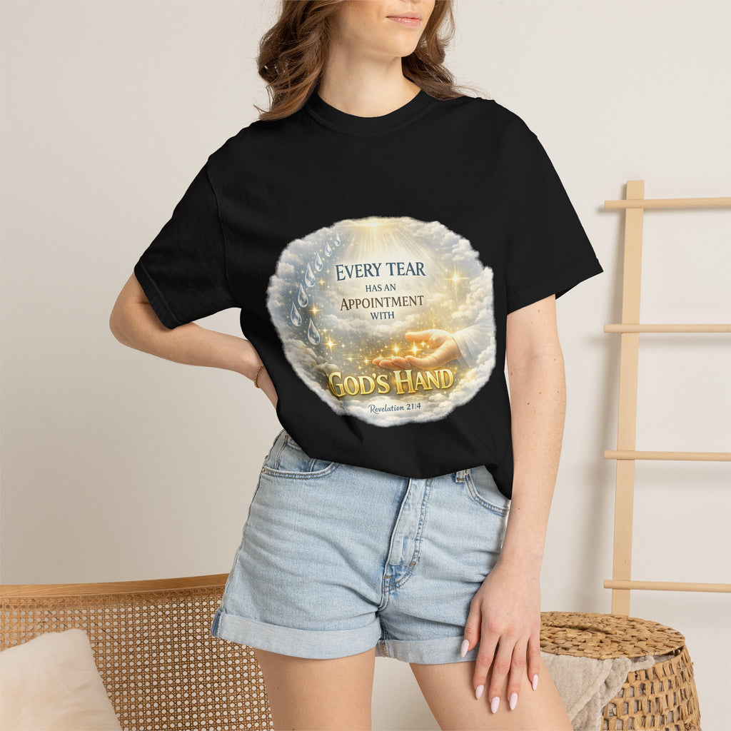 Christian Inspirational T-Shirt – "Every Tear Has an Appointment with God's Hand" Faith Graphic Tee