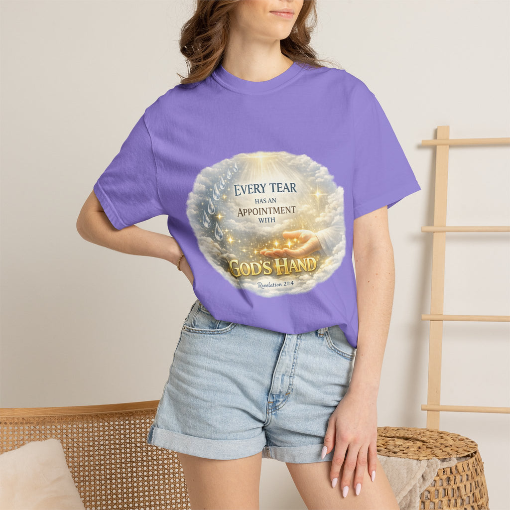 Christian Inspirational T-Shirt – "Every Tear Has an Appointment with God's Hand" Faith Graphic Tee