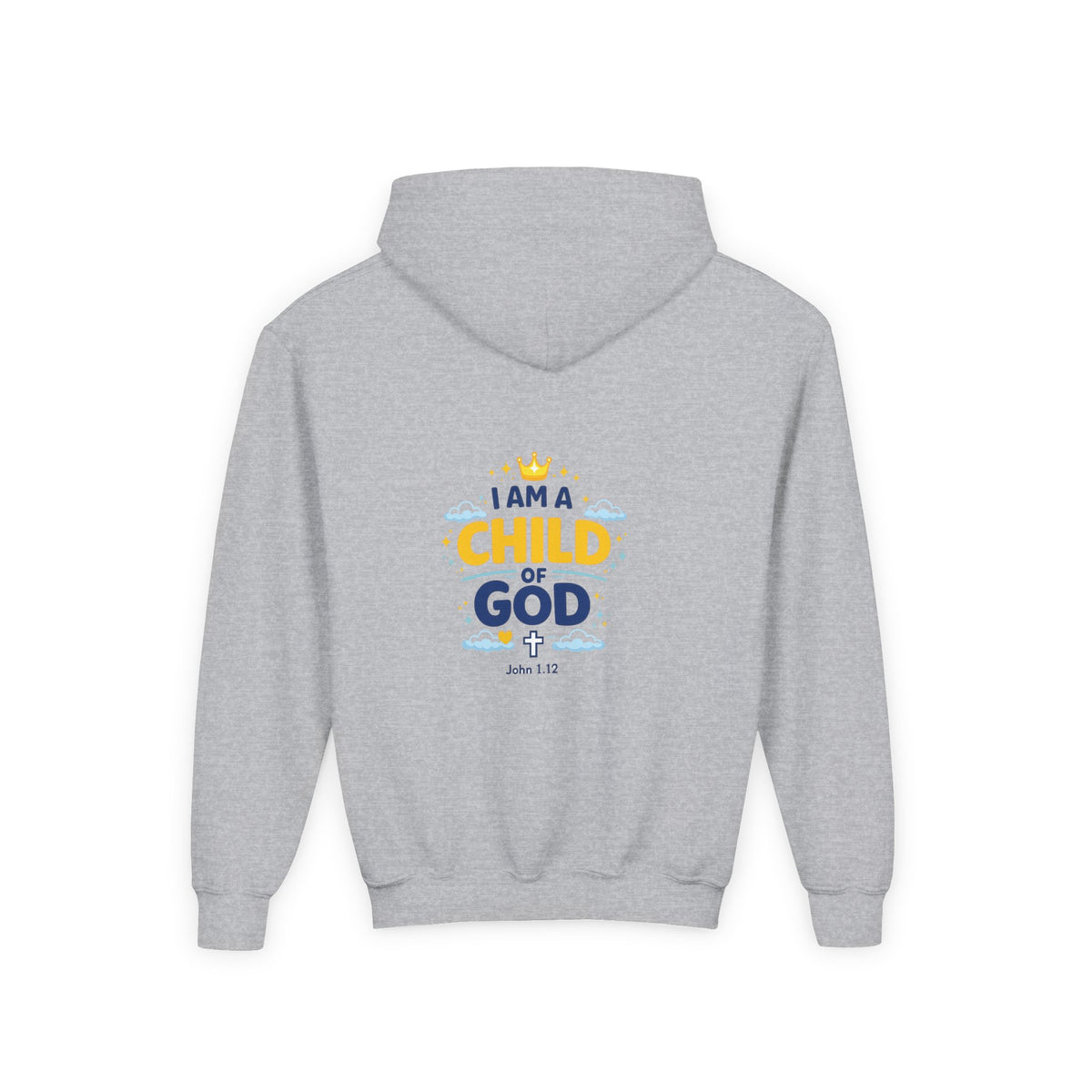 Youth Hoodie — "I Am a Child of God" Christian Kids Pullover (John 1:12)