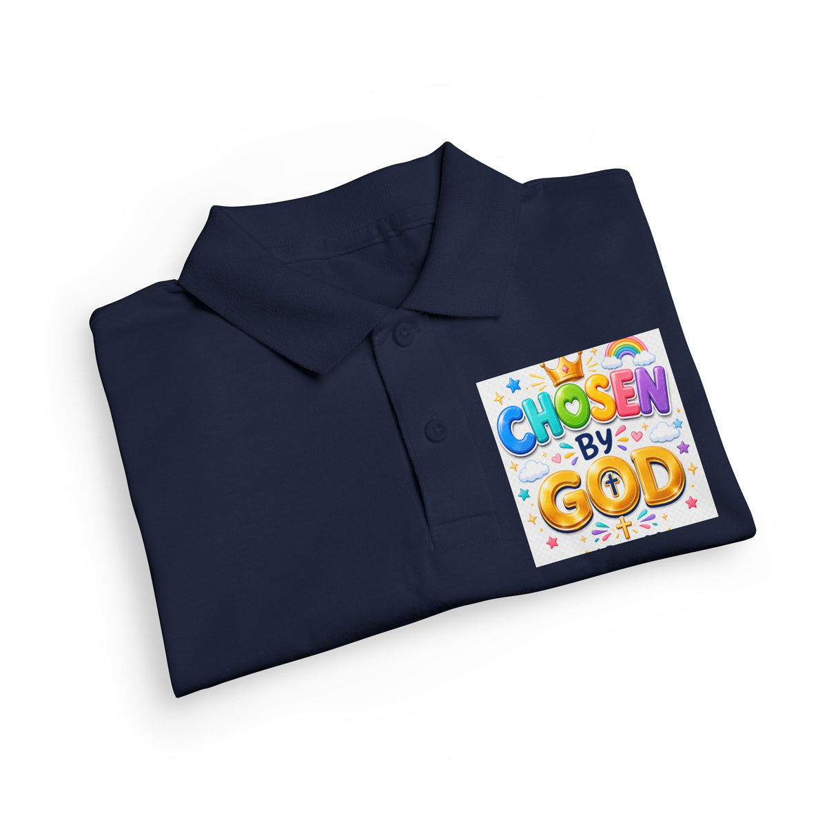 Christian Kids Polo Shirt – "Chosen by God" 1 Peter 2:9 Youth Scripture Tee