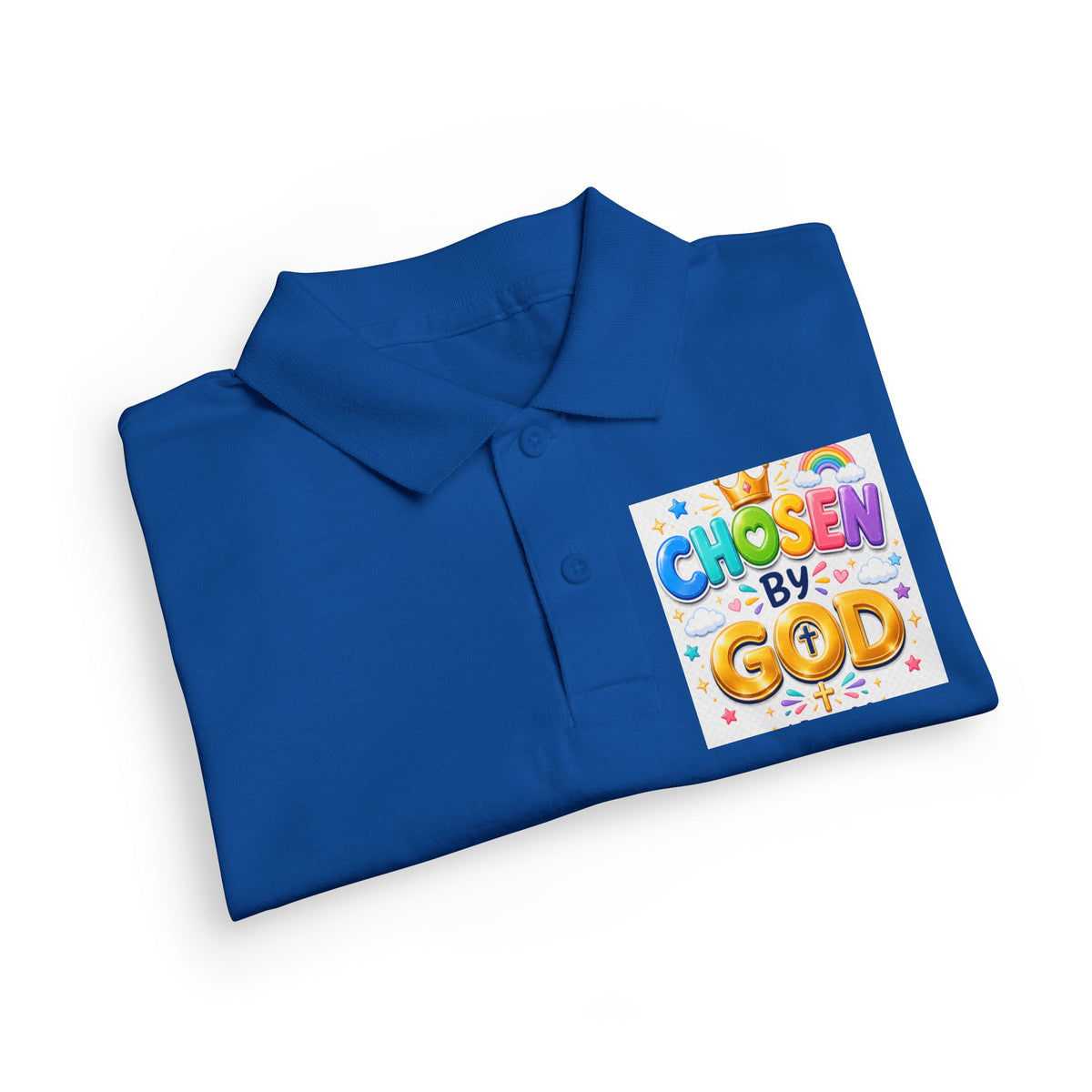 Christian Kids Polo Shirt – "Chosen by God" 1 Peter 2:9 Youth Scripture Tee