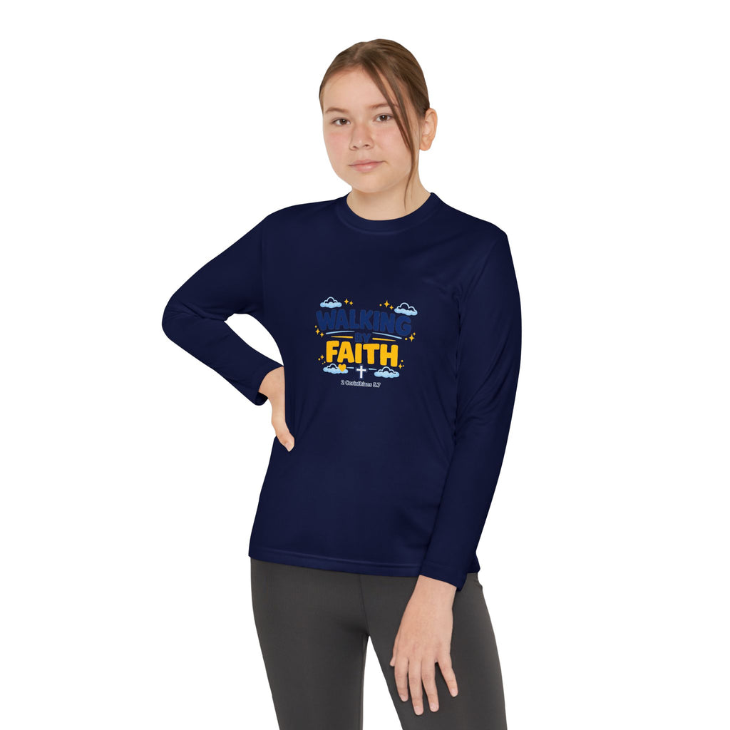 Walking by Faith Youth Long Sleeve Tee