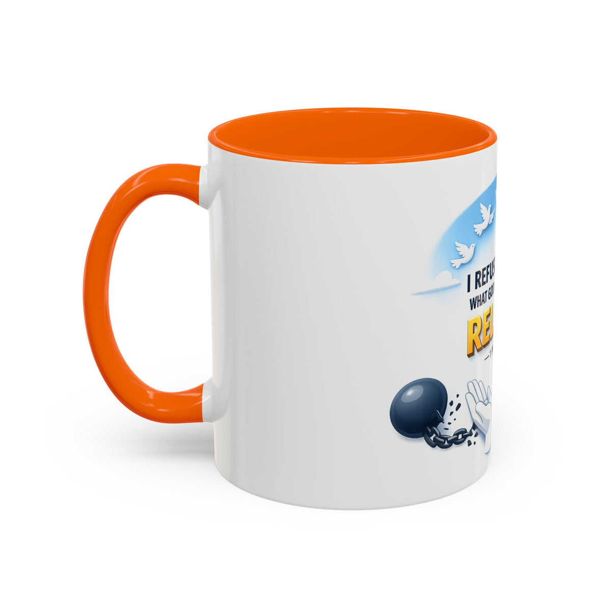 Christian Bible Verse Accent Mug – "Cast Your Burdens" 1 Peter 5:7 Inspirational Coffee Cup (11oz & 15oz)
