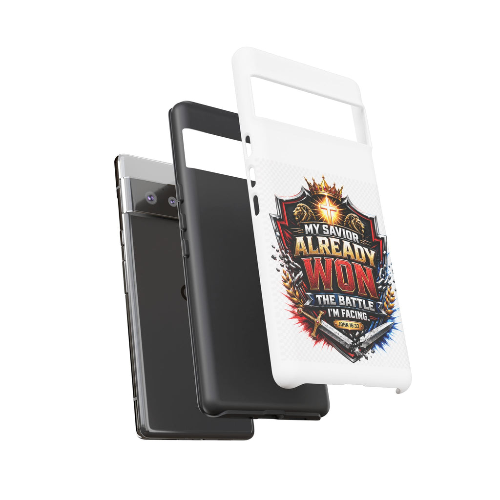 Phone Case - "My Savior Already Won" Christian Faith Protective Tough Case