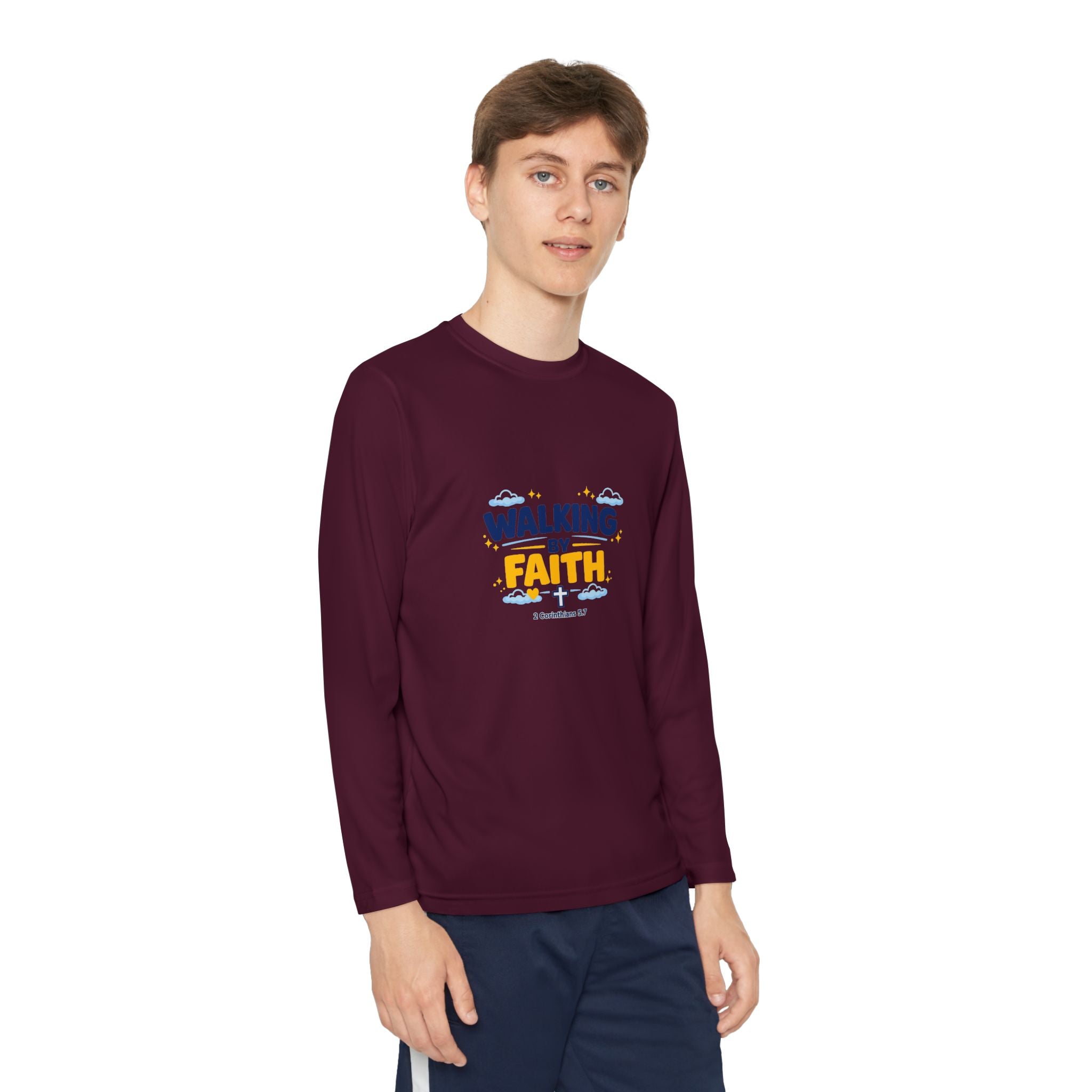 Walking by Faith Youth Long Sleeve Tee