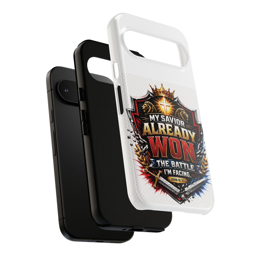 Phone Case - "My Savior Already Won" Christian Faith Protective Tough Case