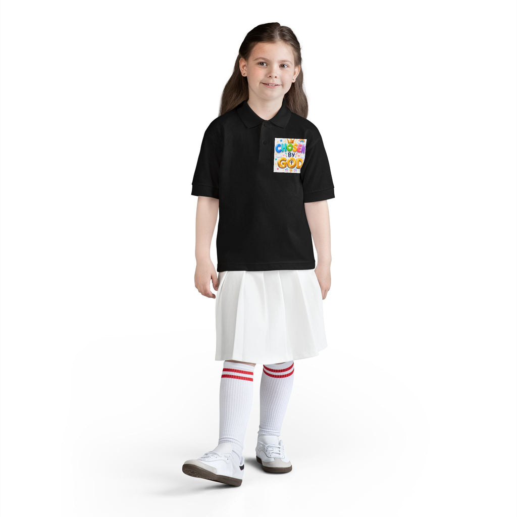 Christian Kids Polo Shirt – "Chosen by God" 1 Peter 2:9 Youth Scripture Tee
