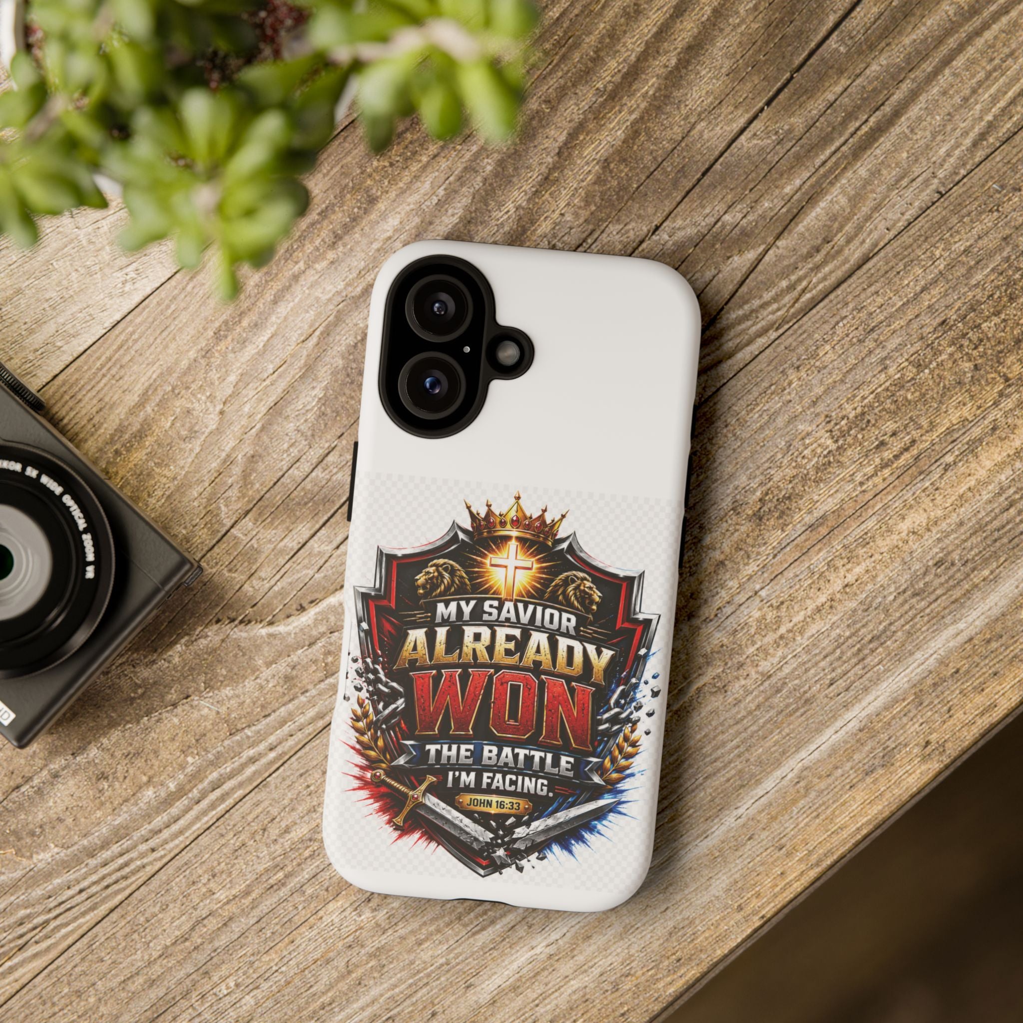 Phone Case - "My Savior Already Won" Christian Faith Protective Tough Case
