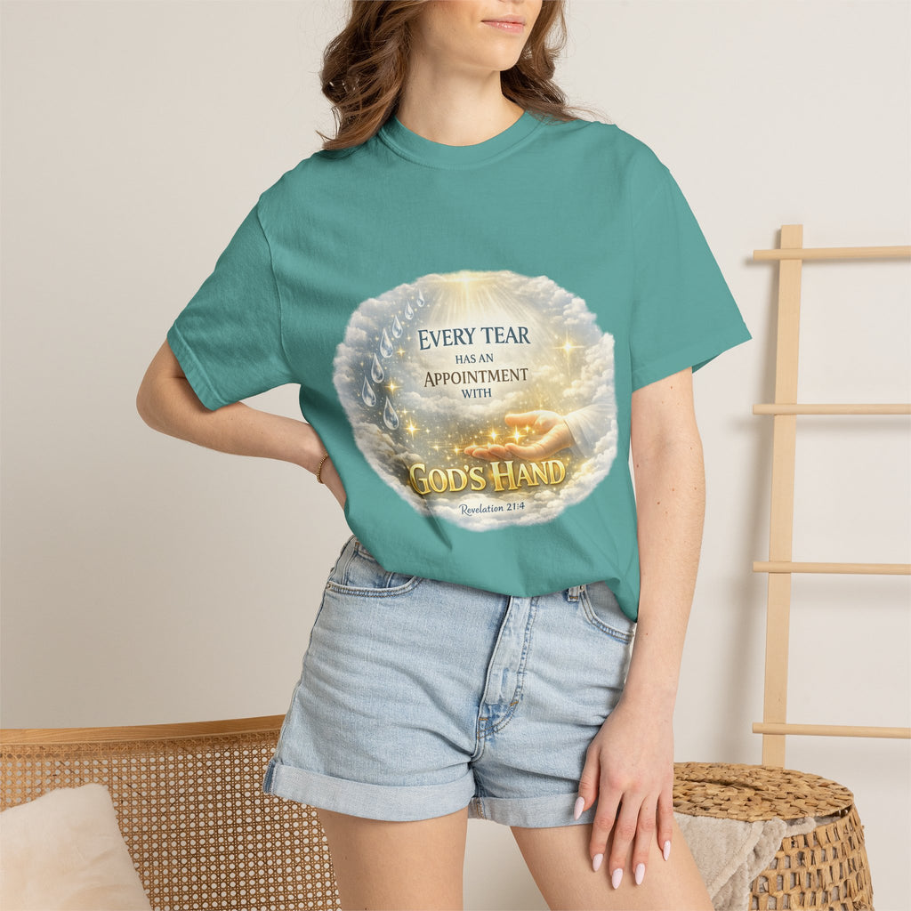 Christian Inspirational T-Shirt – "Every Tear Has an Appointment with God's Hand" Faith Graphic Tee