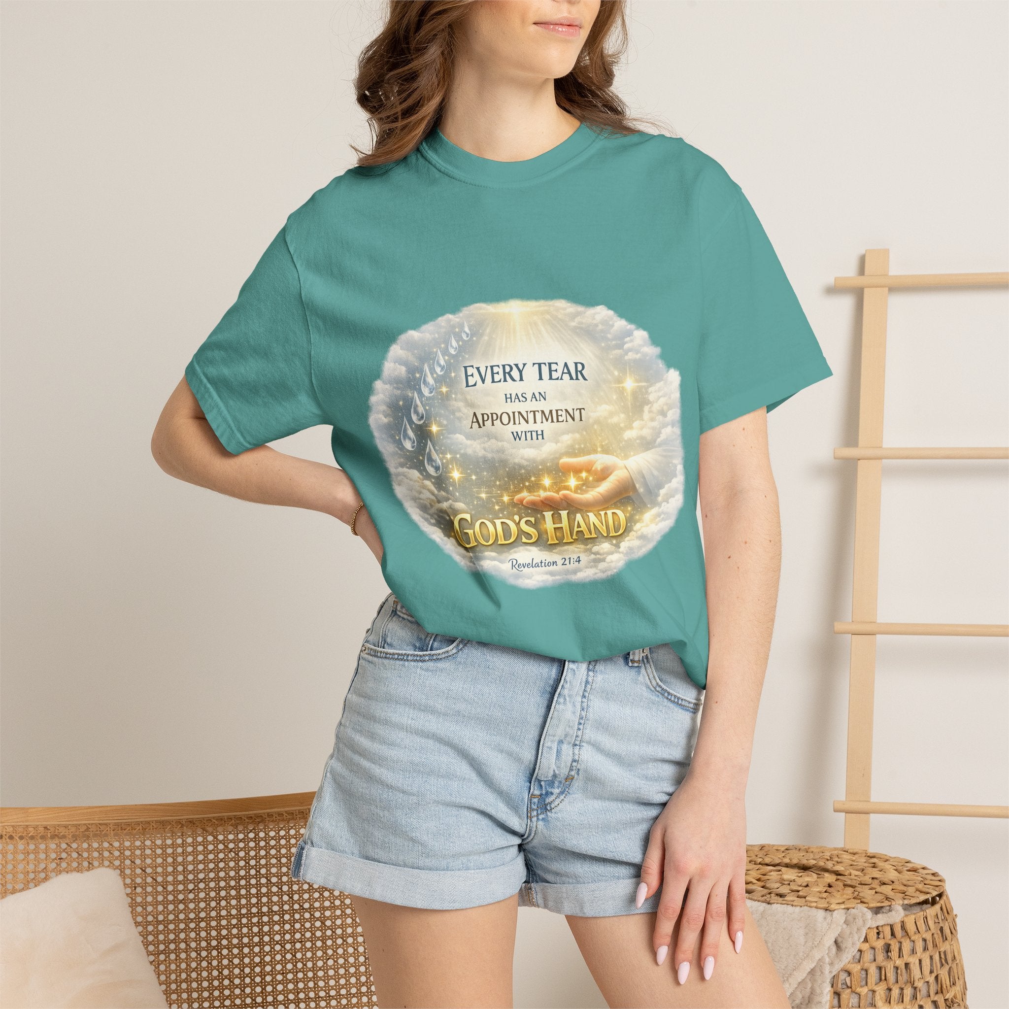 Christian Inspirational T-Shirt – "Every Tear Has an Appointment with God's Hand" Faith Graphic Tee