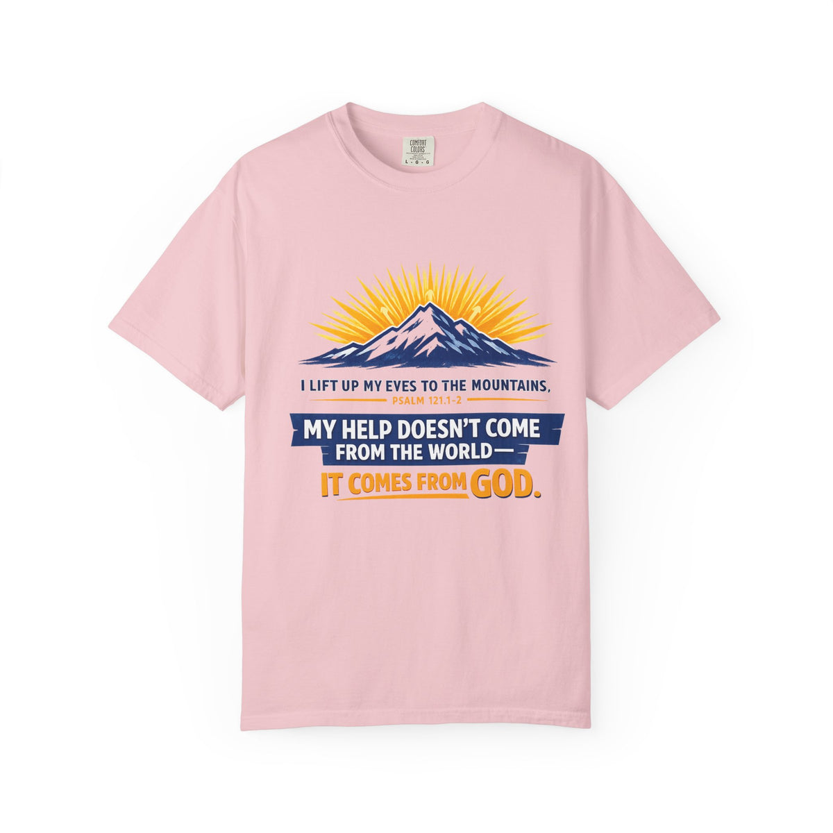Christian Mountain T-Shirt – "My Help Comes From God" Inspirational Scripture Faith Tee