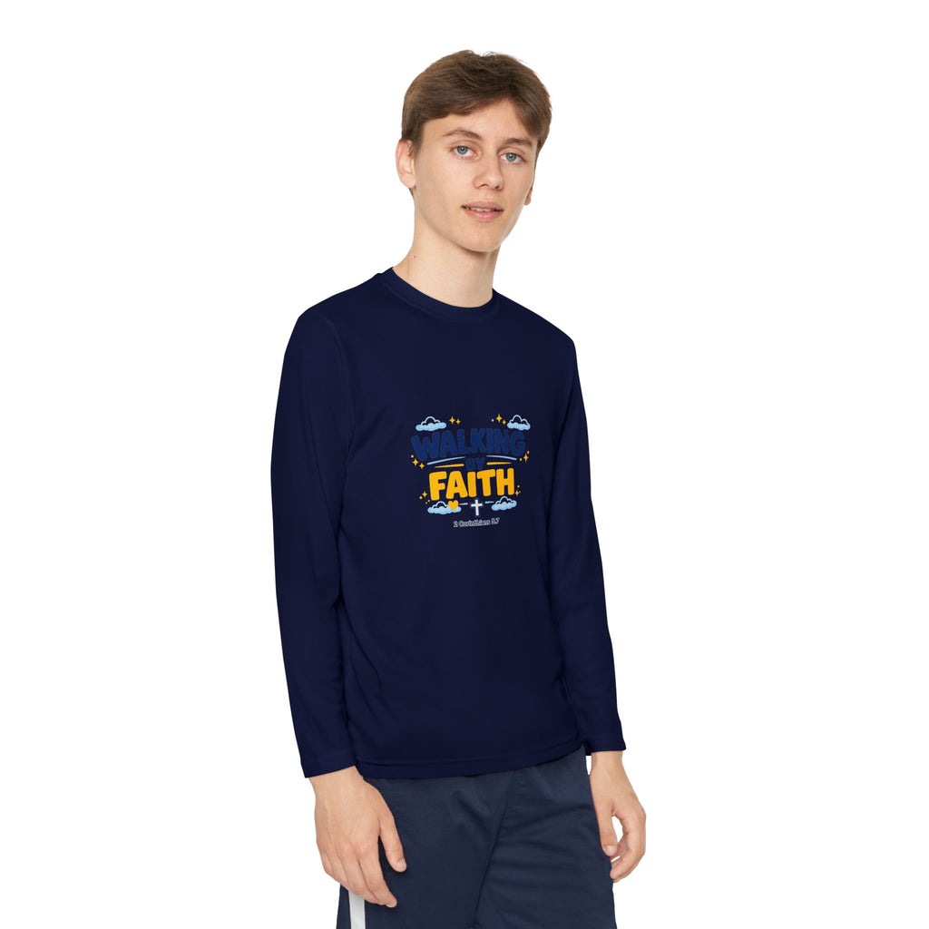 Walking by Faith Youth Long Sleeve Tee