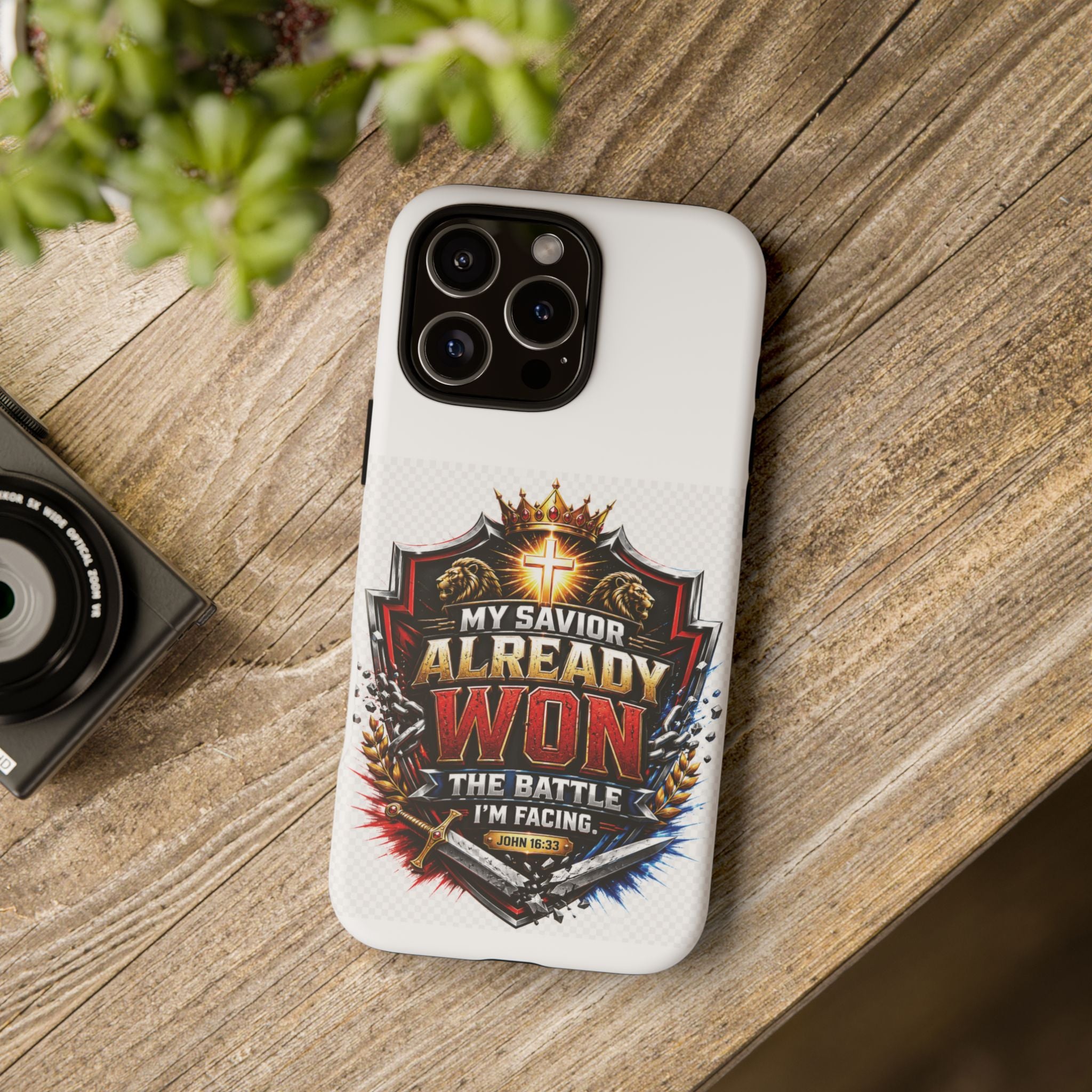 Phone Case - "My Savior Already Won" Christian Faith Protective Tough Case