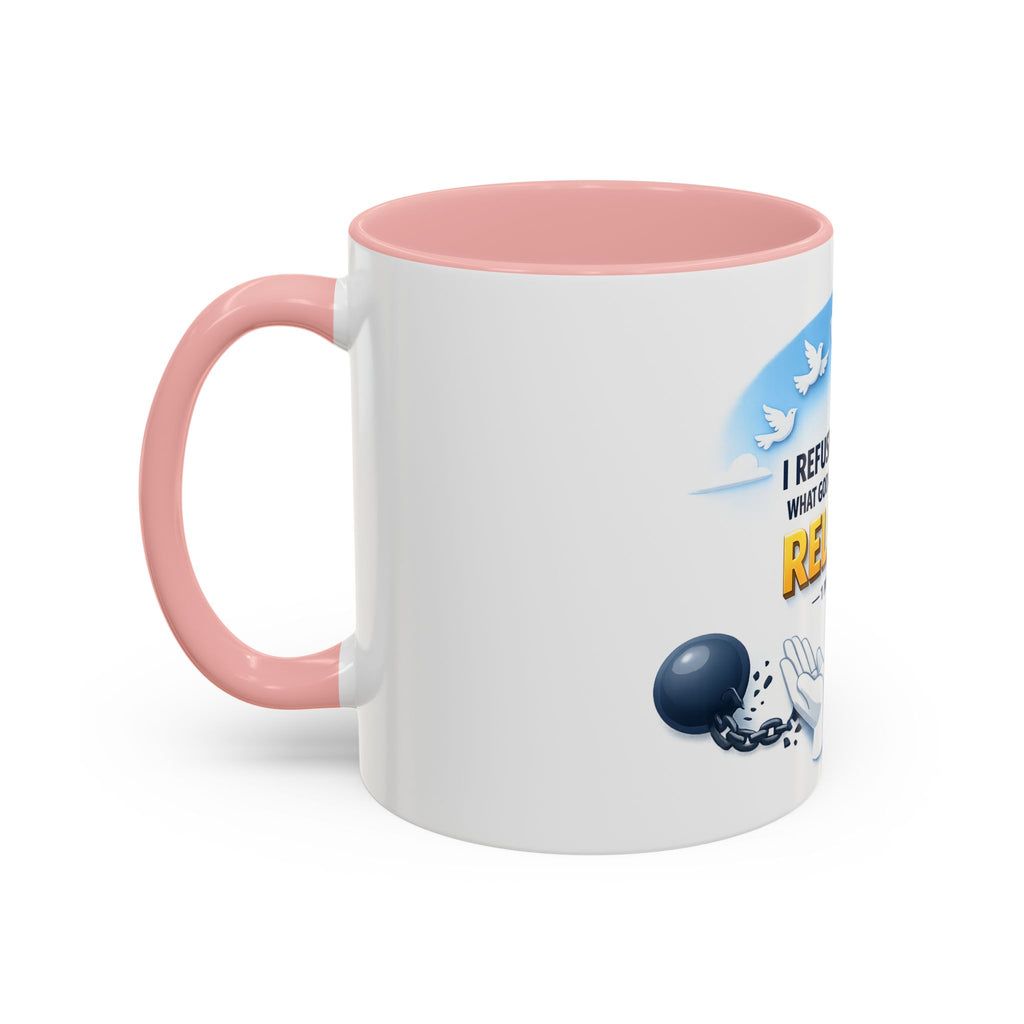 Christian Bible Verse Accent Mug – "Cast Your Burdens" 1 Peter 5:7 Inspirational Coffee Cup (11oz & 15oz)