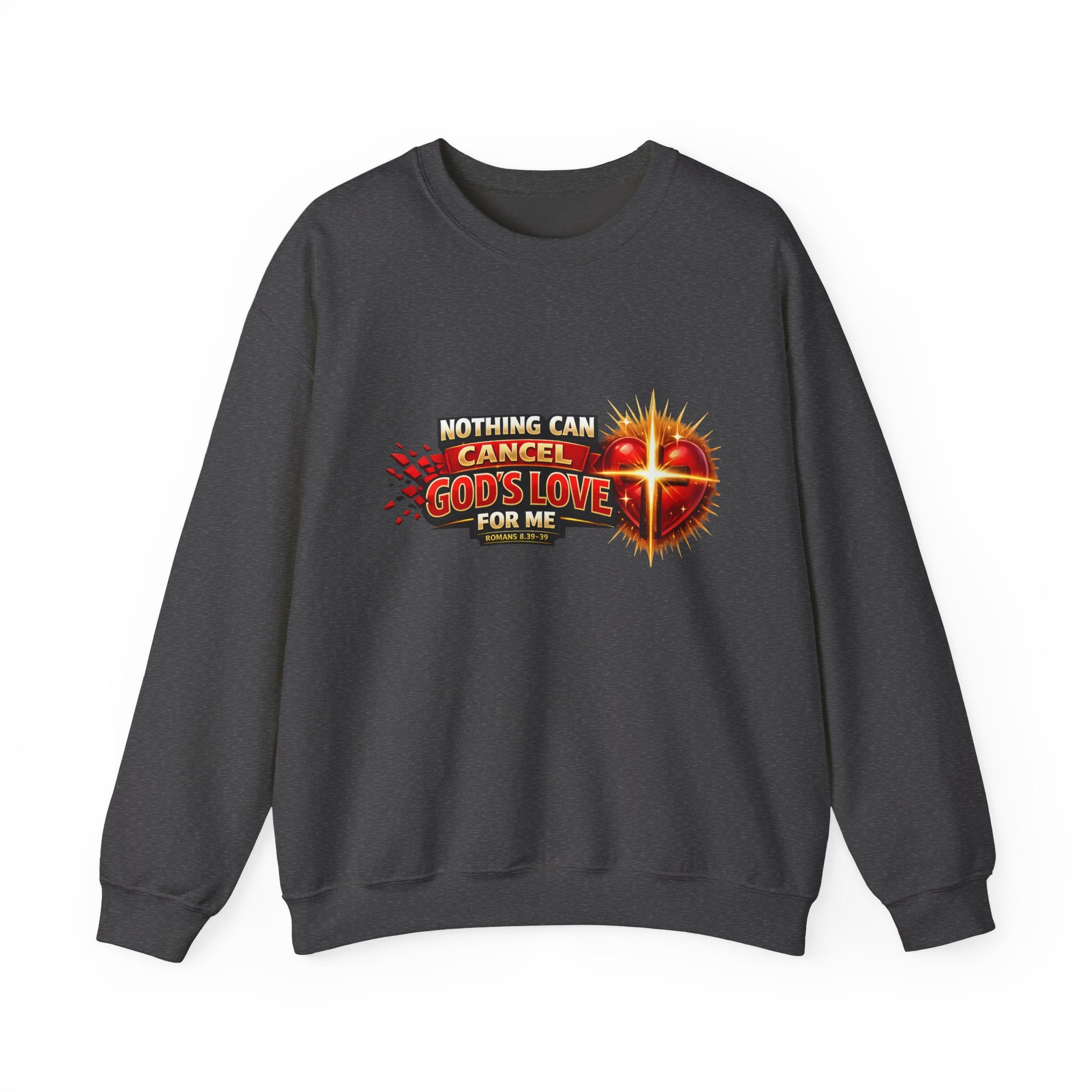 Christian Faith Crewneck Sweatshirt – "Nothing Can Cancel God's Love for Me" Inspirational Ministry Pullover