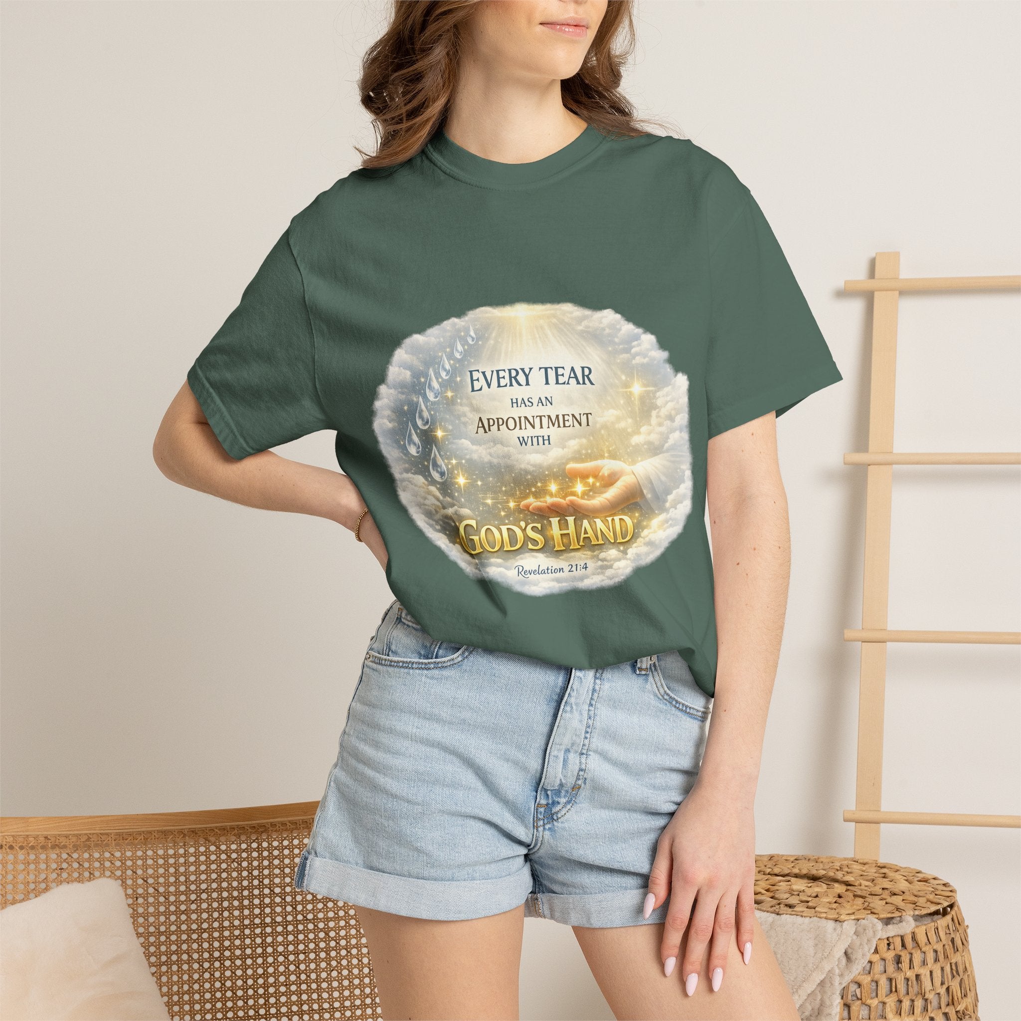 Christian Inspirational T-Shirt – "Every Tear Has an Appointment with God's Hand" Faith Graphic Tee