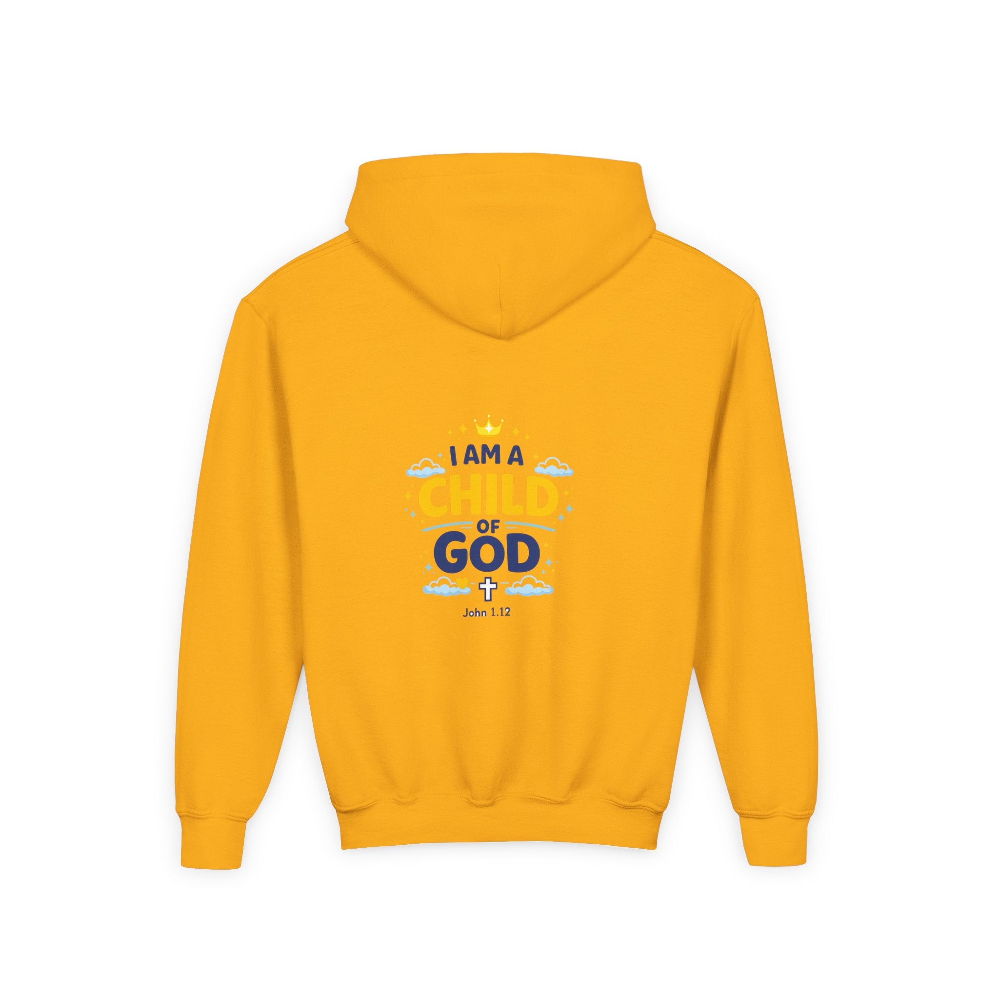 Youth Hoodie — "I Am a Child of God" Christian Kids Pullover (John 1:12)