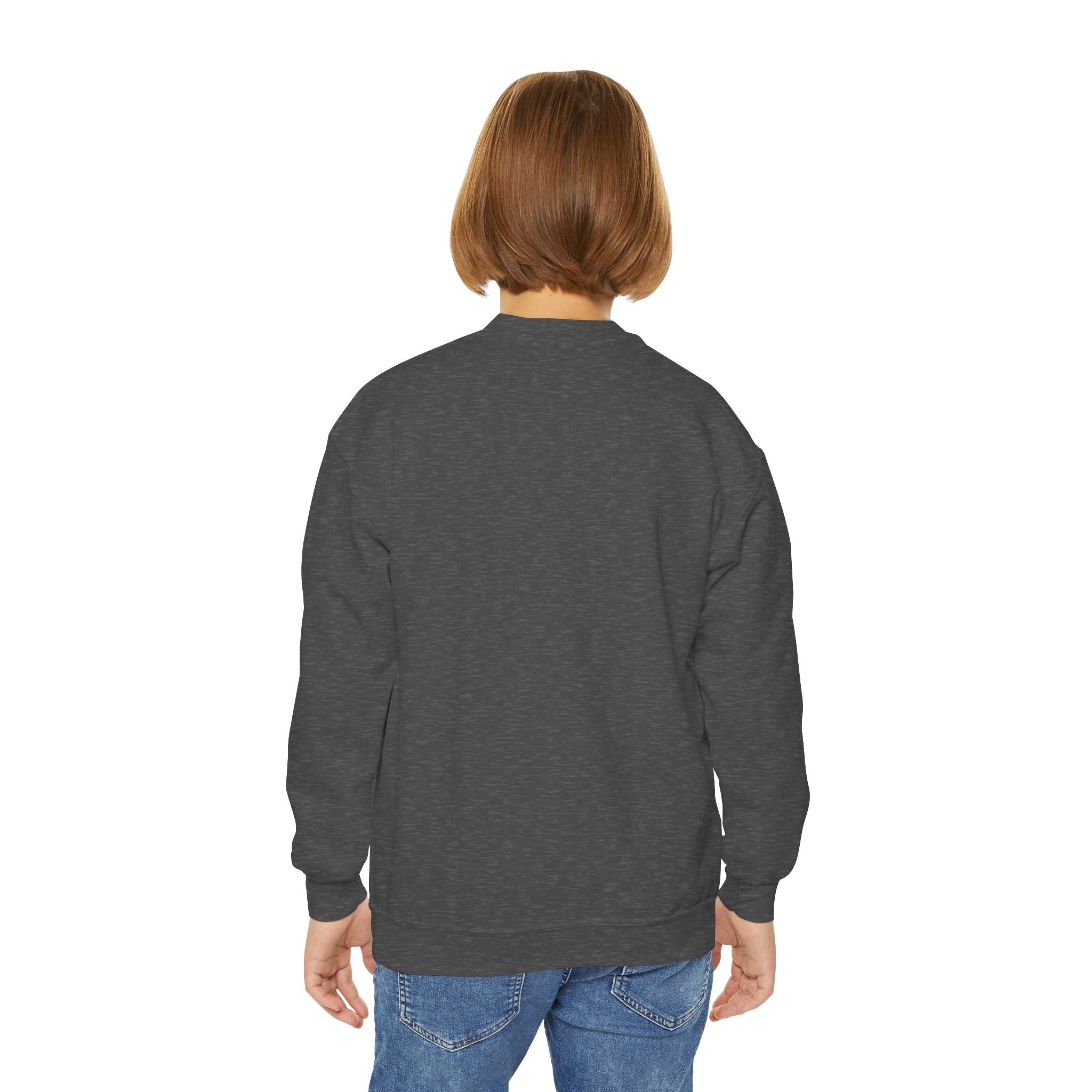 Christian Kids Crewneck Sweatshirt – "The Joy of the Lord Is My Strength" Colorful Floral Faith Pullover