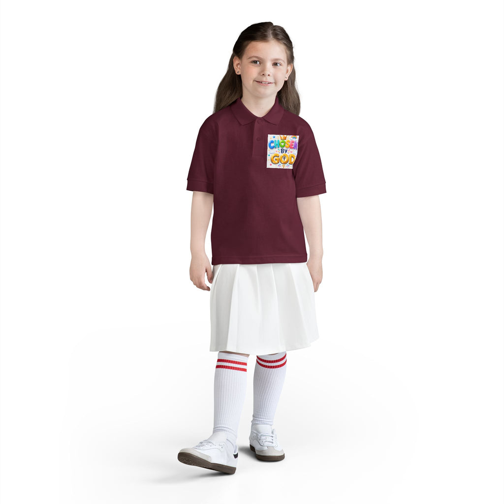 Christian Kids Polo Shirt – "Chosen by God" 1 Peter 2:9 Youth Scripture Tee