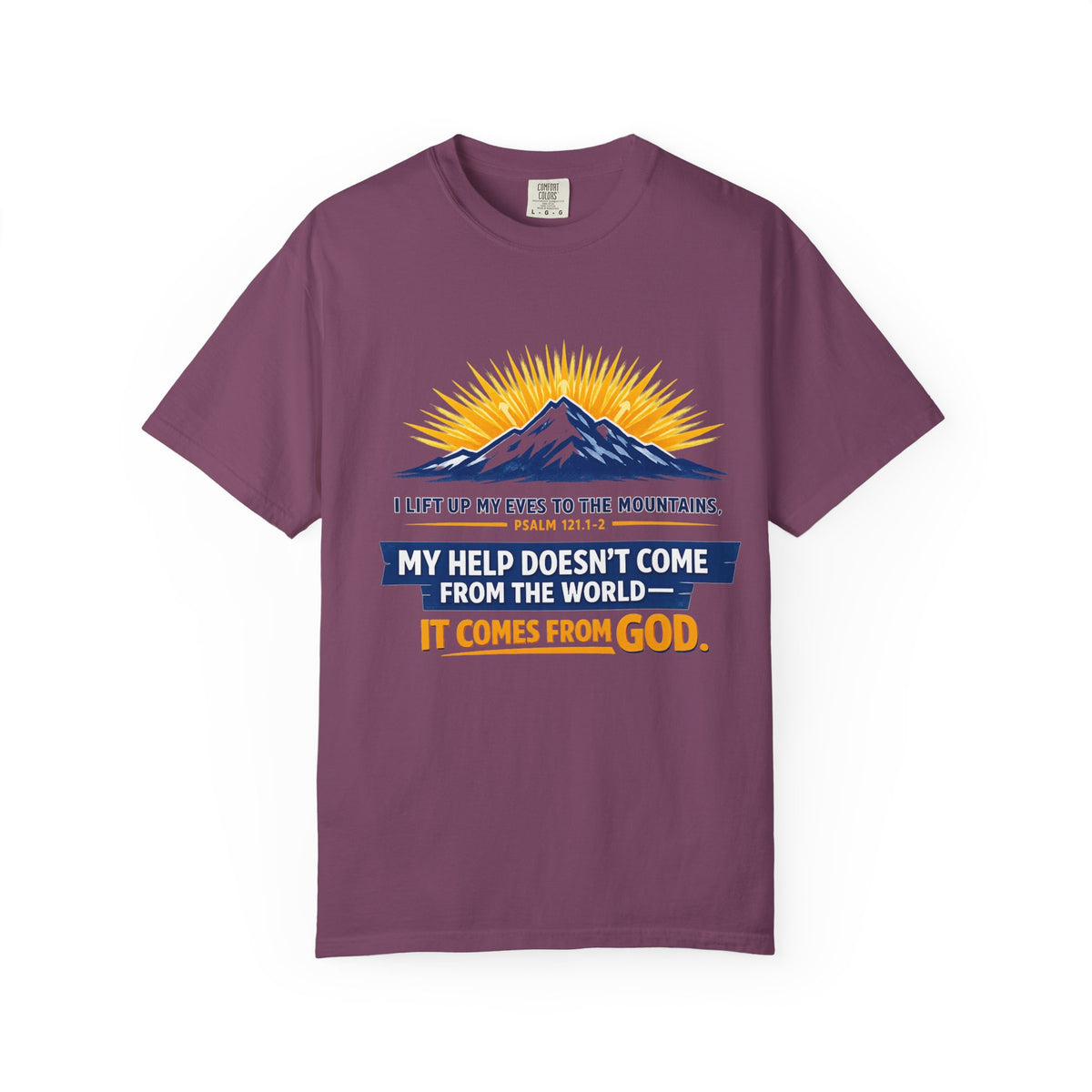 Christian Mountain T-Shirt – "My Help Comes From God" Inspirational Scripture Faith Tee