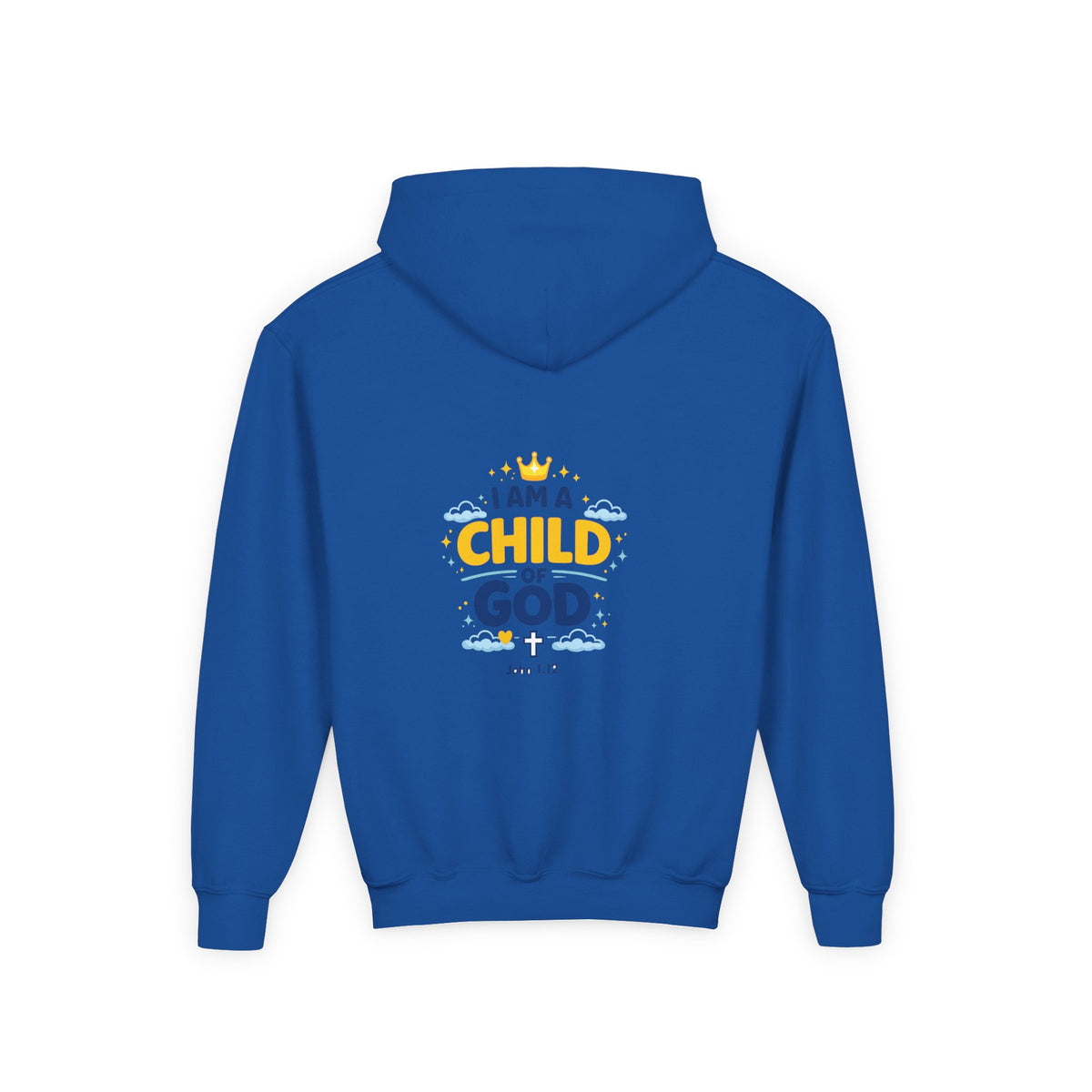 Youth Hoodie — "I Am a Child of God" Christian Kids Pullover (John 1:12)