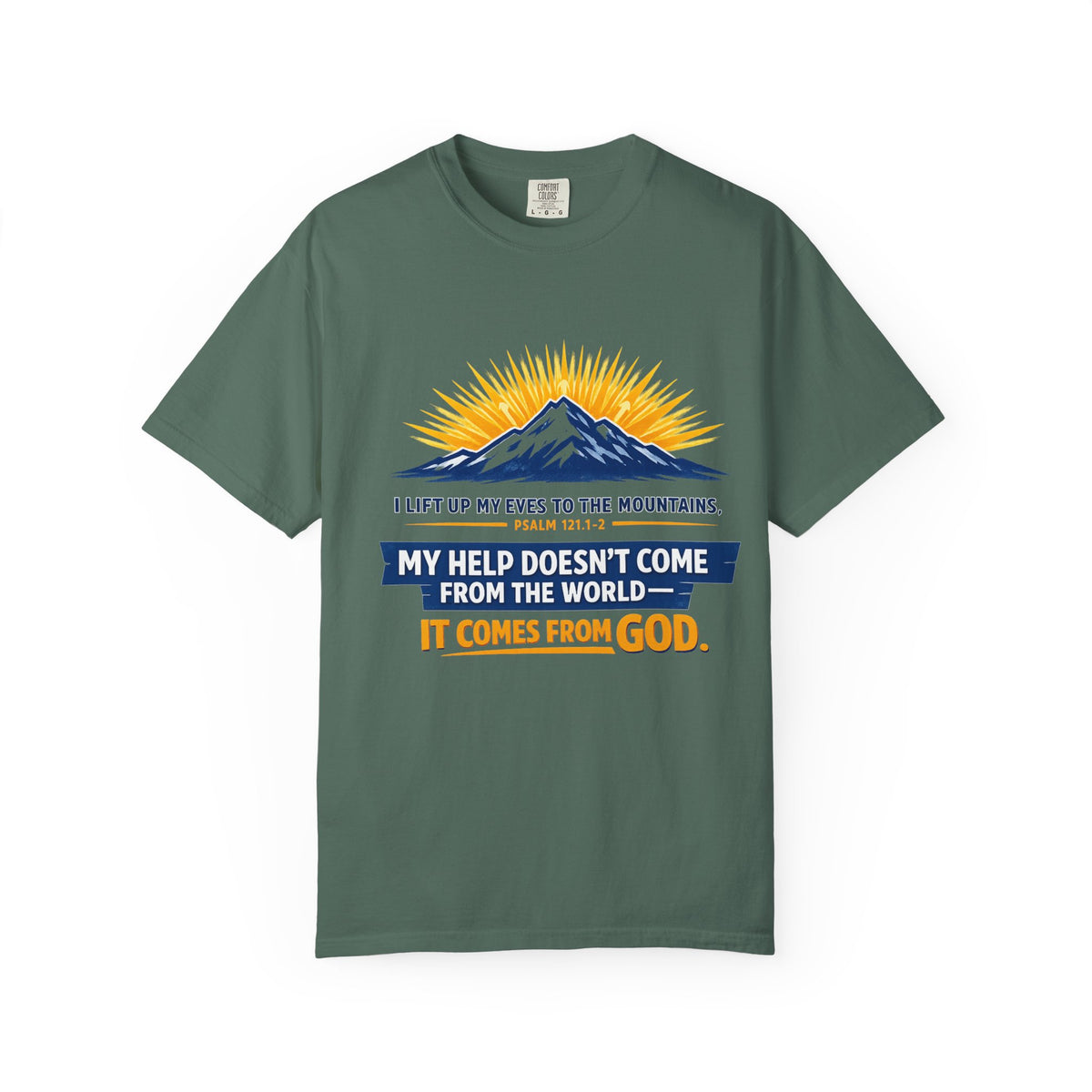 Christian Mountain T-Shirt – "My Help Comes From God" Inspirational Scripture Faith Tee