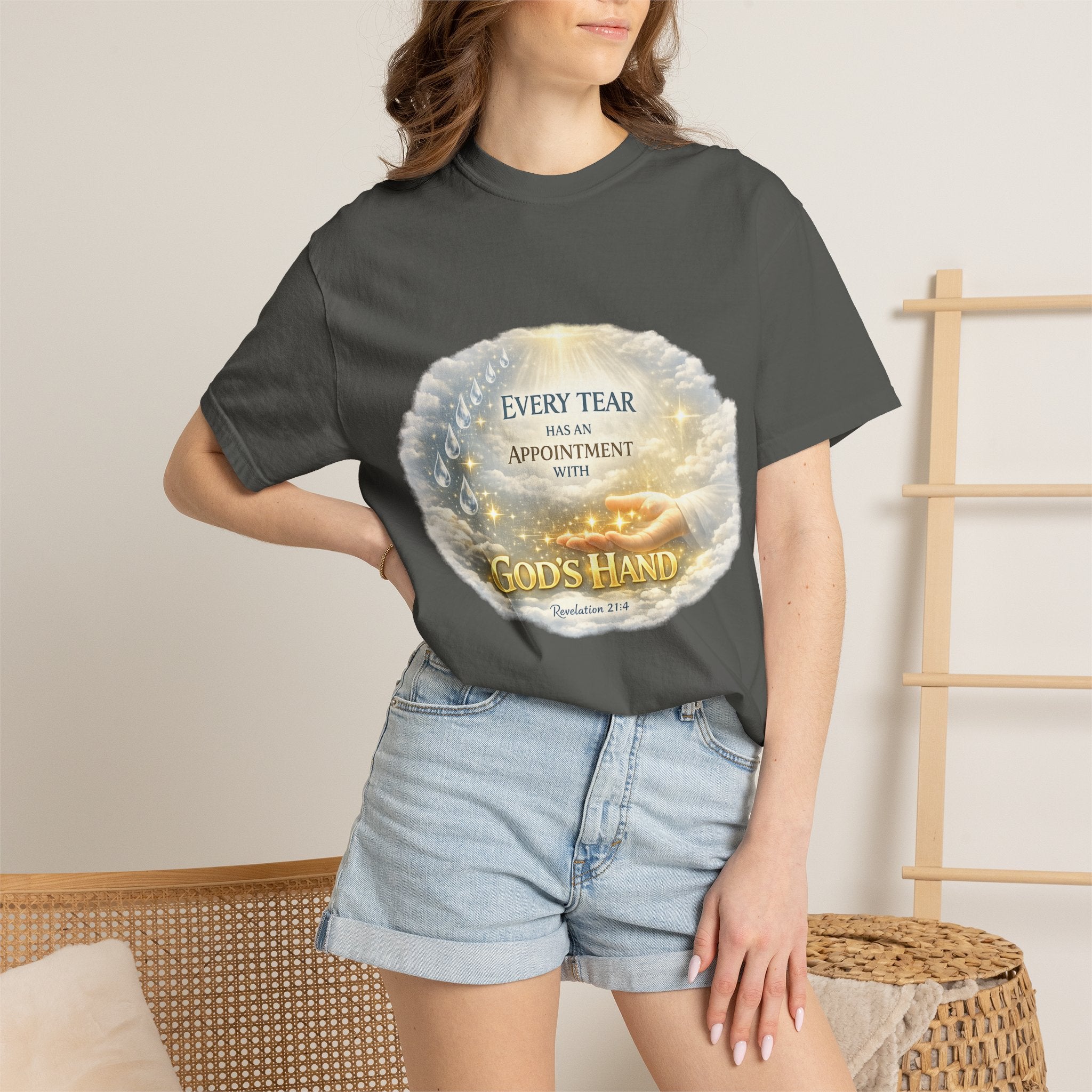 Christian Inspirational T-Shirt – "Every Tear Has an Appointment with God's Hand" Faith Graphic Tee